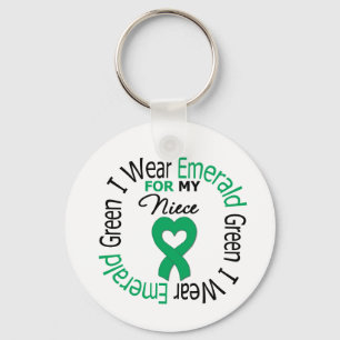 Porte-clés Cancer de foie je porte le vert vert pour ma nièc