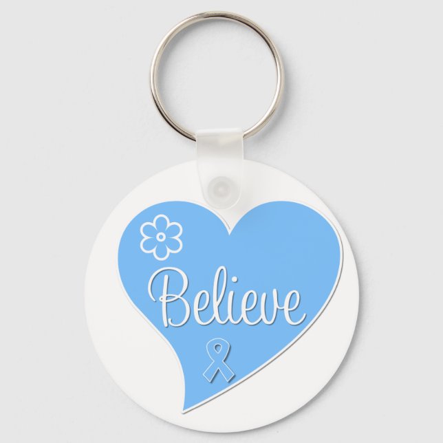 Porte-clés Cancer de la prostate Croire le coeur (Recto)
