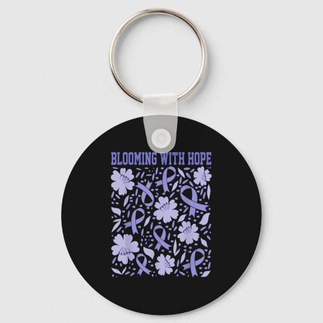 Porte-clés Cancer De L'Estomac Fleur Boho Fleurit Avec La Pér (Recto)