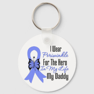 Porte-clés Cancer de l'oesophage Ruban Hero Mon papa