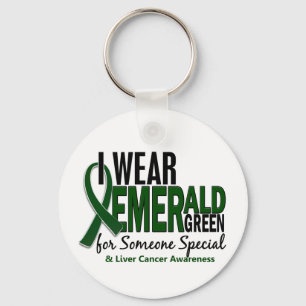 Porte-clés Cancer du foie Je porte du vert pour quelqu'un de