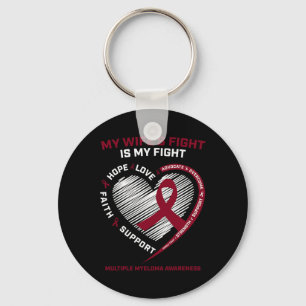 Porte-clés Cancer du sang de la femme La lutte de ma femme co
