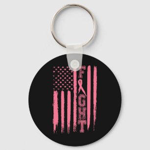 Porte-clés Cancer du sein Drapeau américain Cancer du sein Su