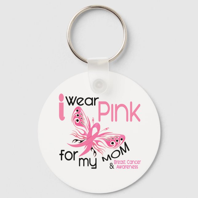 Porte-clés Cancer du sein Je PORTE UNE ROSE POUR MA MÈRE 45 (Recto)