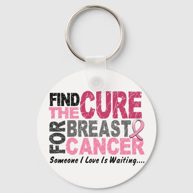 Porte-clés CANCER DU SEIN Trouvez Le Cure 1 (Recto)