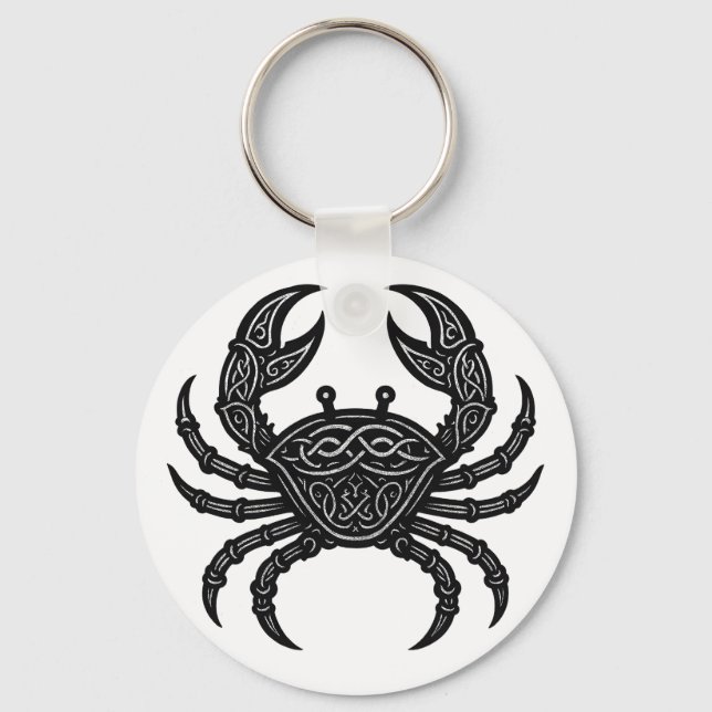 Porte-clés Cancer — Encre Hantée Zodiaque Crabe (Recto)