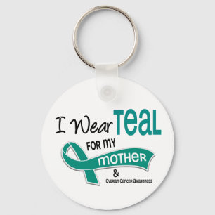 Porte-clés Cancer ovarien JE PORTE TEAL POUR MA MÈRE 42