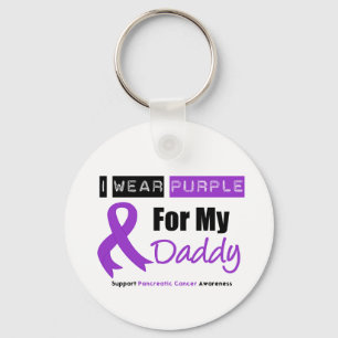 Porte-clés Cancer pancréatique je porte le papa pourpre de