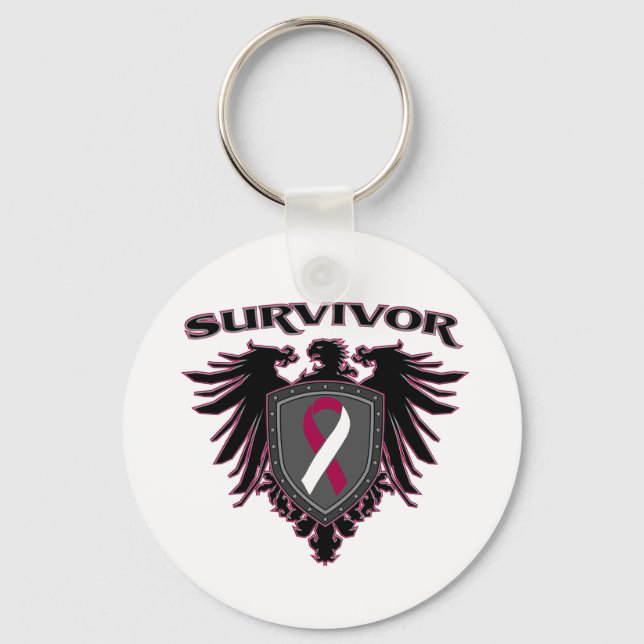 Porte-clés Cancer Throat Crest Survivor (Recto)