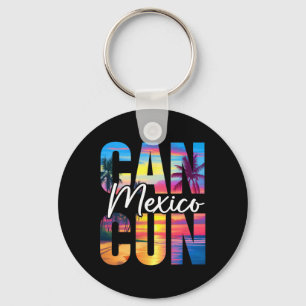 Porte-clés Cancun Mexique Palmier Coucher de soleil Plage Été