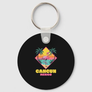 Porte-clés Cancun Mexique Souvenir Famille de flamants Corres