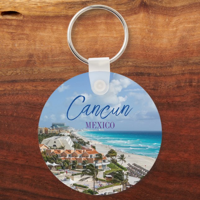 Porte-clés Cancun Mexique Souvenir Scénique (Recto)