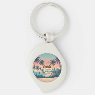 Porte-clés Cancun Vintage 2026 Coucher de soleil tropical sur