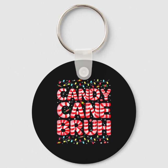 Porte-clés Candy Cane Bruh Tree Light Pjs Christmas Xmas Men  (Recto)