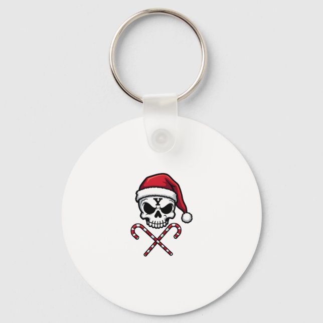 Porte-clés Candy Cane Crew Skull Christmas 2025 Funny Men Boy (Recto)