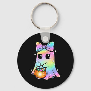 Porte-clés Candy Ghost Shirt Rainbow Bow Treat Trick or drôle