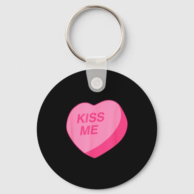 Porte-clés Candy Heart Embrasse-Moi La Saint-Valentin  (Recto)