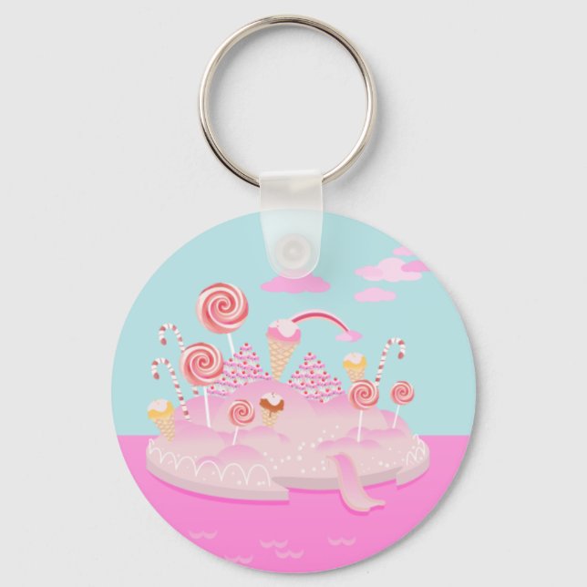 Porte-clés Candy rose du monde gâteau pour la fête d'annivers (Recto)