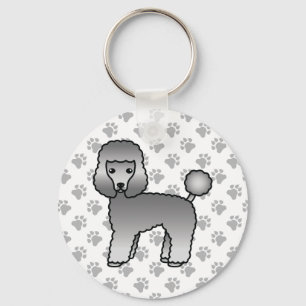 Porte-clés Caniche jouet gris Chien de dessin animé mignon
