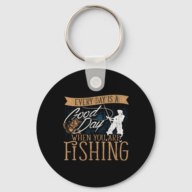Porte-clés Canne à pêche drôle de poisson - Pêcheur  (Recto)