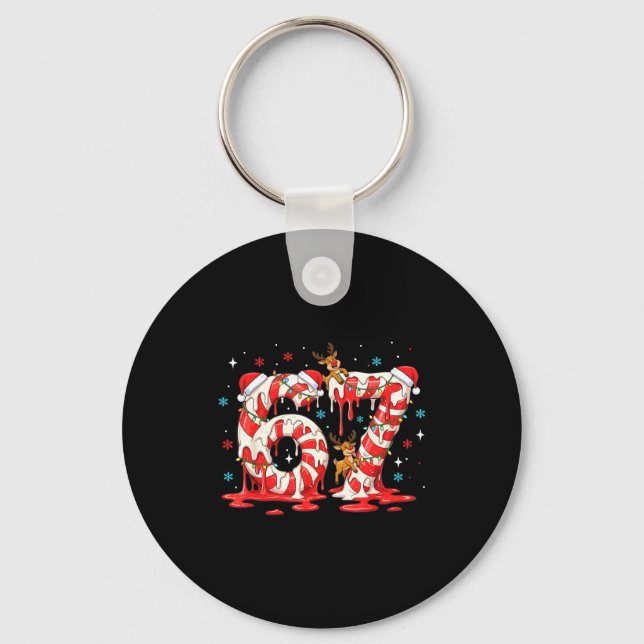 Porte-clés Canne de Noël 67 Mème Six Sept Drôle Garçons  (Recto)