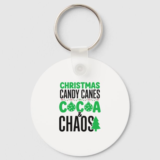 Porte-clés Canne de Noël au Cacao Chaos Design (Recto)