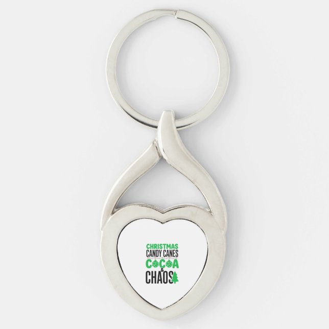 Porte-clés Canne de Noël au Cacao Chaos Design (Devant)