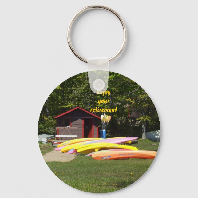 Porte-clés Canoës de retraite (Recto)