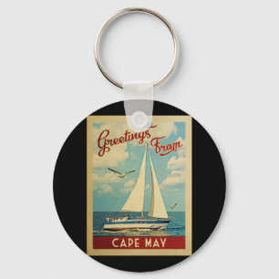 Porte-clés Cape May Sailboat Vintage Travel New Jersey