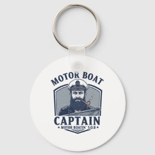Porte-clés Capitaine de bateau à moteur drôle de bateau ponto