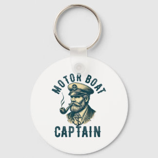 Porte-clés Capitaine de bateau à moteur pour propriétaire de