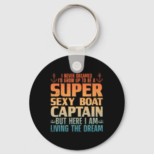 Porte-clés Capitaine de bateau cool pour hommes femmes voile