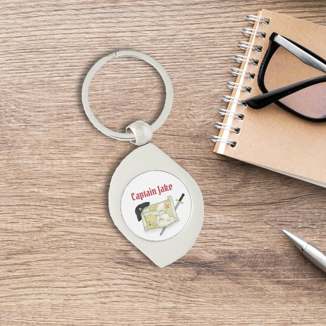 Porte-clés Capitaine de pirate simple personnalisée (Custom pirates captain keychain. )