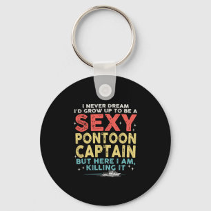 Porte-clés Capitaine de Ponton Bateau Vacances Vie Lac Bateau