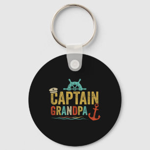 Porte-clés Capitaine Grand-père Pontoon Lac Marin Pêche en ba