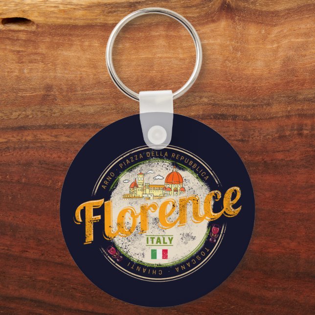 Porte-clés Capitale de Florence Toscane Italie souvenir vinta (Recto)