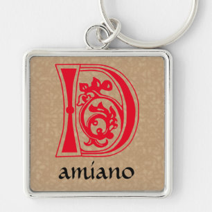 Porte-clés Capitale décorative botanique médiévale D