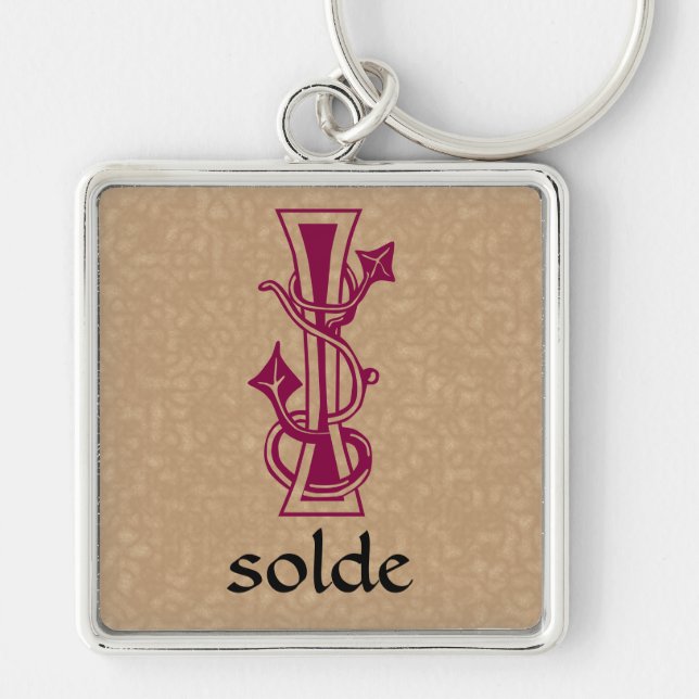 Porte-clés Capitale décorative botanique médiévale I (Devant)