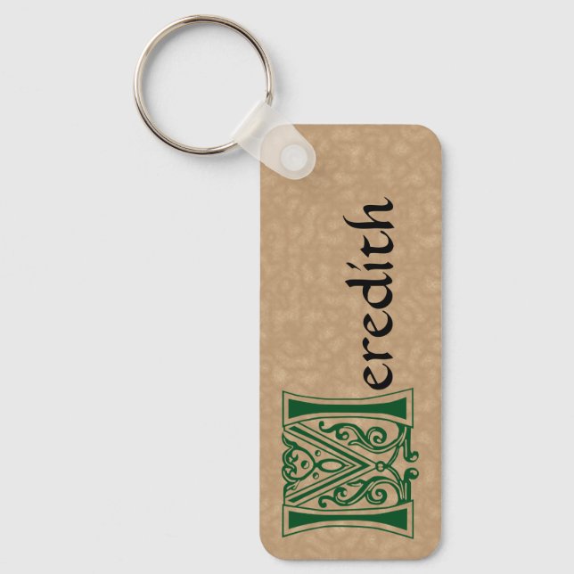 Porte-clés Capitale décorative botanique rectangulaire (Recto)