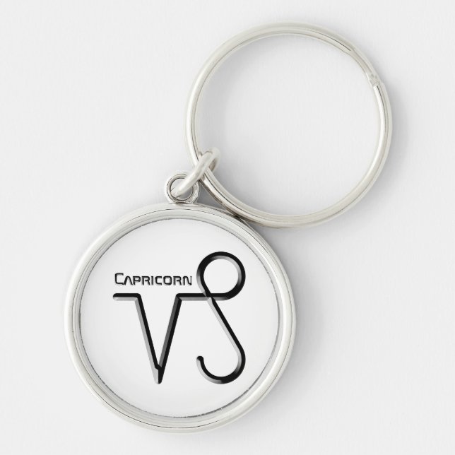 Porte-clés CAPRICORN, Conception abstraite du signe zodiaque, (Devant)