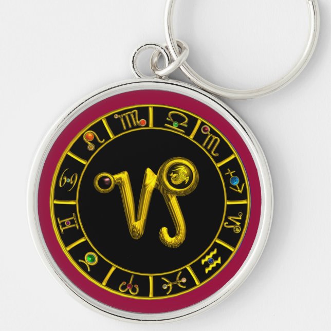 Porte-clés CAPRICORN GOLD ZODIAC BIRTHDAY JEWEL Astrology (Devant)