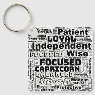 Porte-clés Capricorn Zodiac Word Cloud Inspiration Porte - cl
