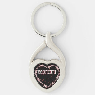 Porte-clés Capricorne Constellation Gothique Barbed Wire Art