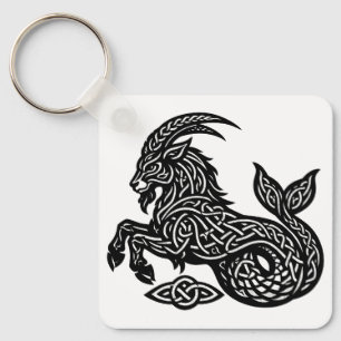 Porte-clés Capricorne — Encre Hantée Zodiaque Bouc‑Poisson
