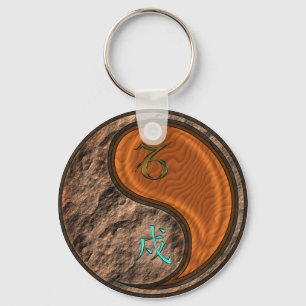 Porte-clés Capricorne et chien de bois