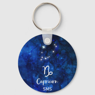 Porte-clés Capricorne Zodiac Constellation Galaxie Sky Monogr