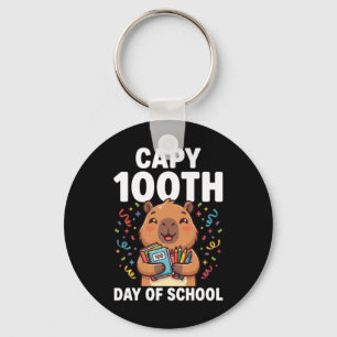 Porte-clés Capybara 100e jour d'école Mignon Capy Animal