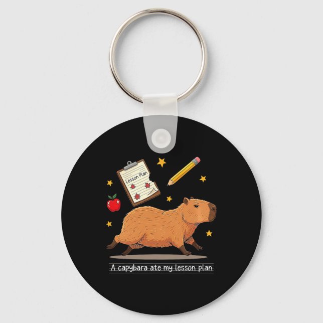 Porte-clés Capybara A Mangé Mon Plan De Cours Professeur Élèv (Recto)