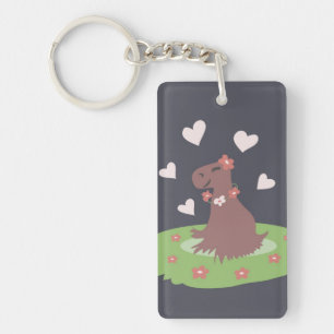 Porte-clés Capybara amoureux