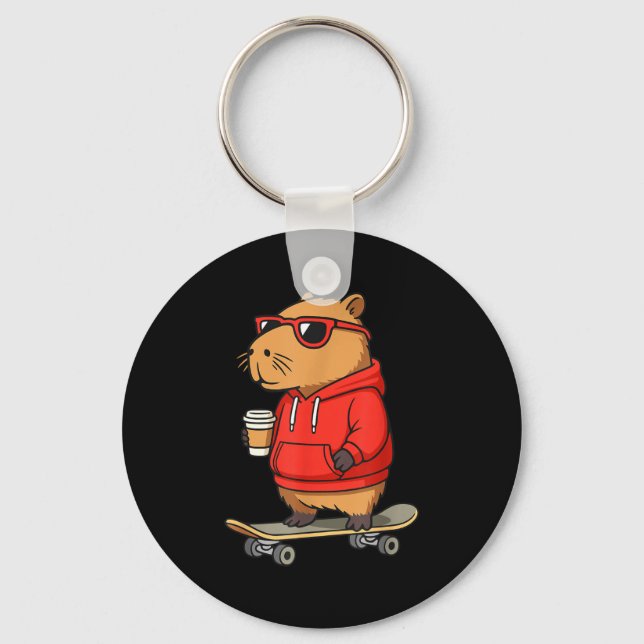 Porte-clés Capybara avec lunettes de soleil skater Capy  (Recto)